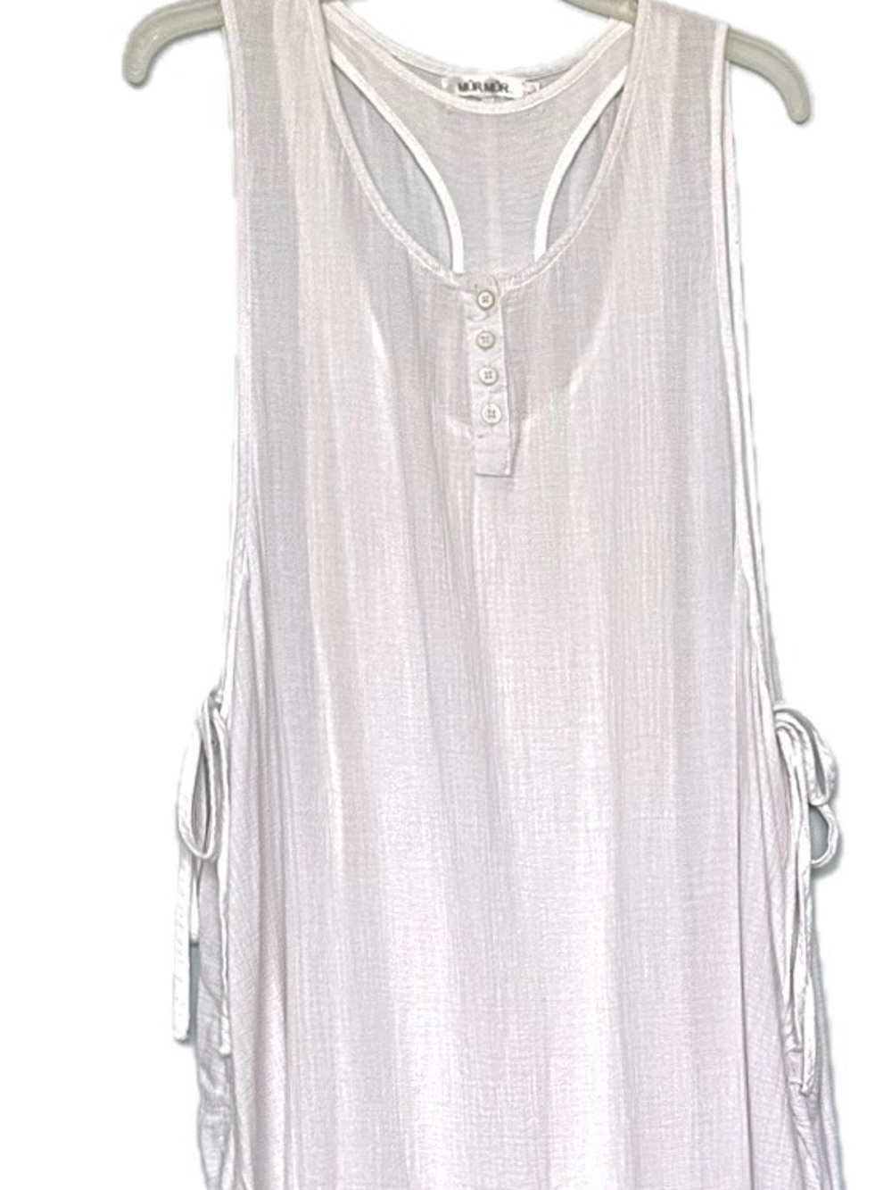 2 peace Elegant White Sleeveless Dress